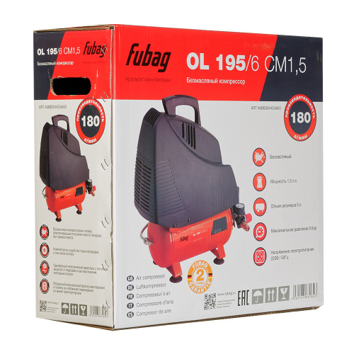 Поршневой безмасляный компрессор FUBAG OL 195/6 CM1.5