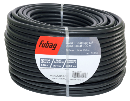 Шланг FUBAG бухта, маслостойкая термопластичная резина, 20бар, 8x13мм, 100м